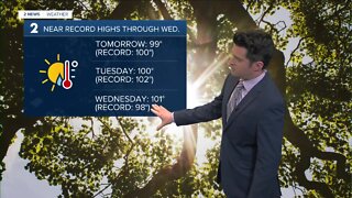 Around record highs through Wednesday