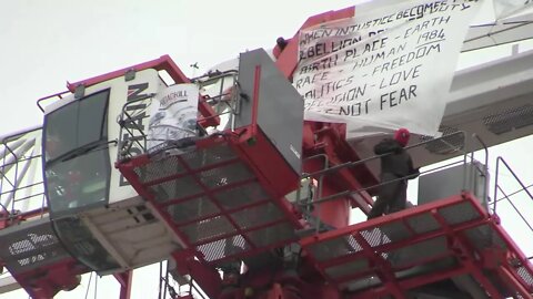 Day 4 Tower Crane Protest - Canning Town London