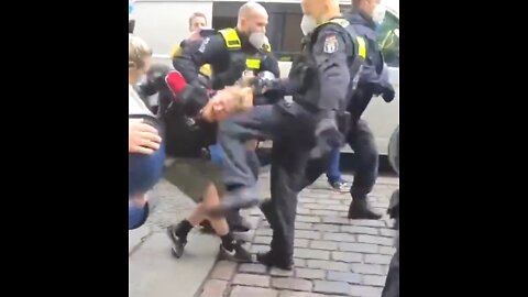 Corona protest in Berlin Germany on Sept. 1, 2021 Police brutality