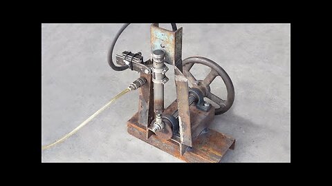 Making a Simple Compressed Air Engine Using Air Compressor 💯💯