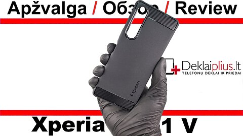 Spigen rugged armor guminis dėklas - juodas (Sony Xperia 1 V)