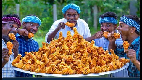 FRIED CHICKEN LEGS | 500 Crispy Chicken Leg Fry Recipe Cooking in Village | Fried Leg Piece