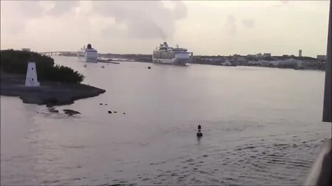 Carnival Sunshine entering Nassau Bahamas Harbor