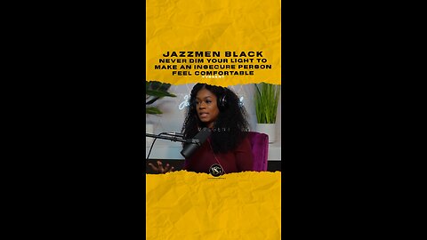 #jazzmenblack Never dim your light to make an insecure person feel comfortable