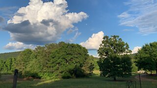 Beautiful skies, moon and countryside in Alabama