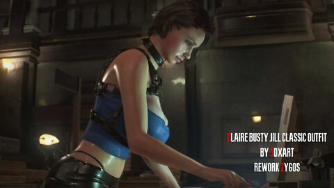 Resident Evil 2 Remake Claire Busty Jill Classic Outfit