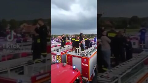 Firefighters join the protest in Netherlands. #DutchFarmers #Netherlands #NetherlandFarmers