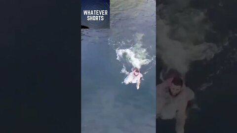 Man barely arrives in time to save drone from a watery grave #shorts #drone #save #water #rescue