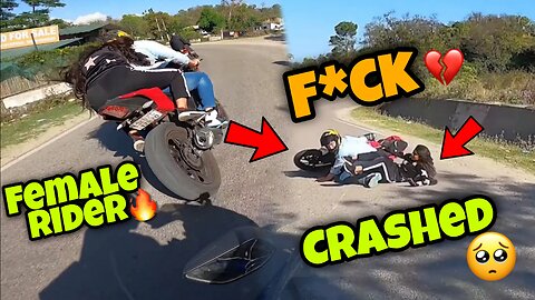 BIKER With Female Rider Crashed On Road 😳