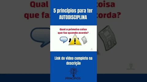 Faça o importante primeiro - AUTODISCIPLINA #shorts