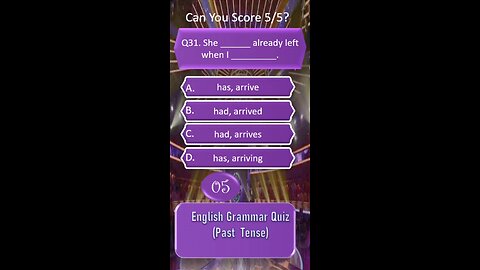 Past Tense Mastery Quiz