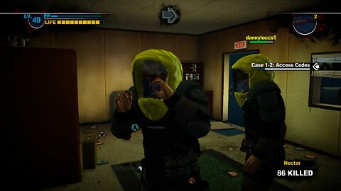 Dead Rising 2 Case West Trying on exercise outfit.