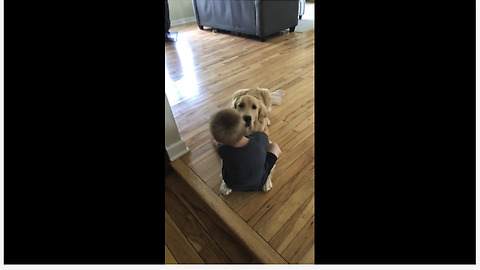 Boy & dog reunited after 8 days apart