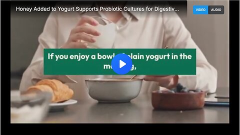 Honey added to yogurt supports probiotic cultures for digestive health