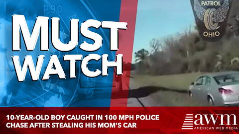 10-Year-Old Boy Caught In 100 MPH Police Chase After Stealing His Mom's Car