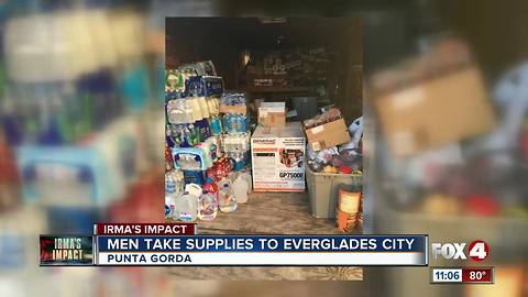 Two men collecting donations for Everglades City