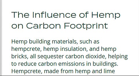 IGNORING HEMP DOES THIS - STUDENTS DEVELOP MATERIAL THAT TAKES CO2 OUT OF ATMOSPHERE