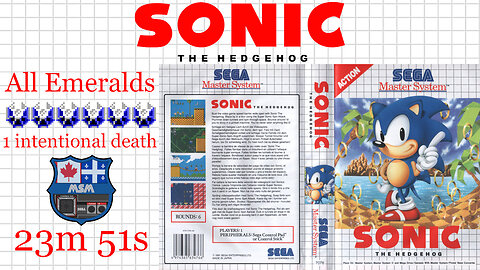 Sonic the Hedgehog 1 [SMS 1991] All Emeralds [23'51"] 6th place | SEGA Master System Marceau