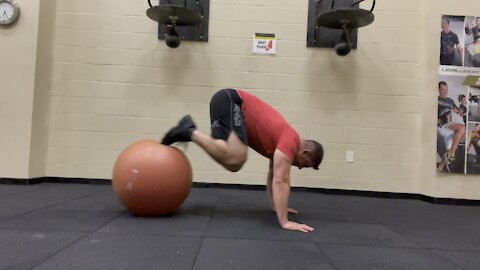 Swiss Ball Knee Tucks and Decline Push Up