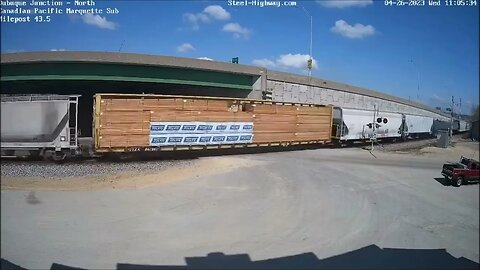 SB CPKC 260 Manifest with NS and KCS Units at Dubuque, IA on April 26, 2023