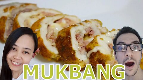 Mukbang Cordon with Ham and Cheddar Cheese ala Dimple #mukbang #cordonbleu