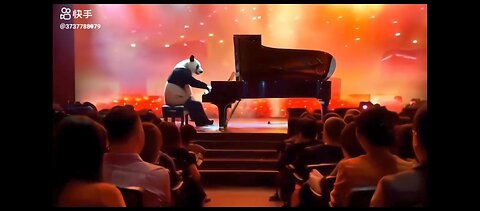 A Cute panda playing the piano 🐼