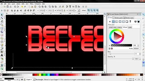 Glowing Text on Reflective Surface - Inkscape Tutorial