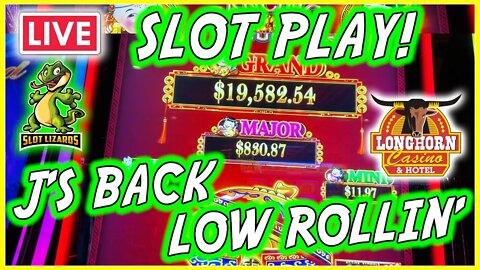 🔴 LIVE SLOT PLAY! J'S BACK LOW ROLLIN' WEDNESDAY! FUN AT LONGHORN CASINO! EPISODE 4