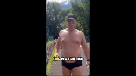 Man sunbathing in a children's playground gets upset