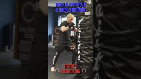 Heroes Training Center | Kickboxing "How To Double Up" Hook & Uppercut & Hook & Round 2 #Shorts