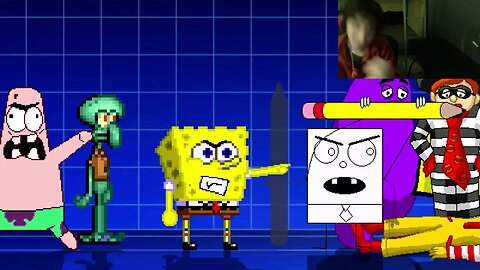 SpongeBob SquarePants Characters (SpongeBob, Squidward, And Patrick) VS Ronald McDonald In A Battle