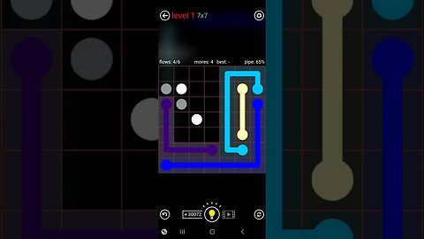 flow free: 1st level in 7x7 grid