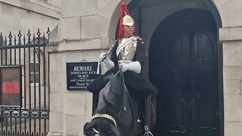 kings guard carries sword when Chelsea Pensioners pass by #thekingsguard