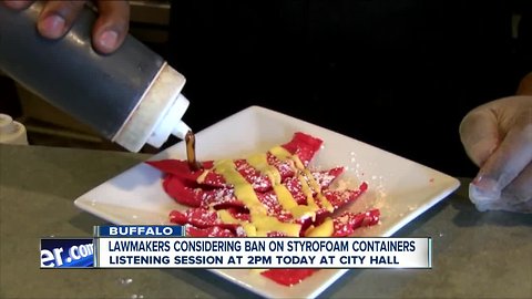 You can voice your opinion on whether Buffalo should ban styrofoam containers