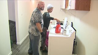 Washing machine donated to Colorado veteran who has been doing laundry from basement sink