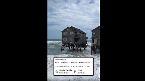 North Carolina beach house collapses into the ocean, making it the fourth home...