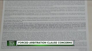 Forced arbitration clause concerns