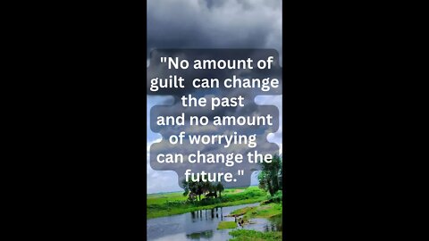 'No amount of guilt can change the past and no amount of worrying can change the future ' #shorts