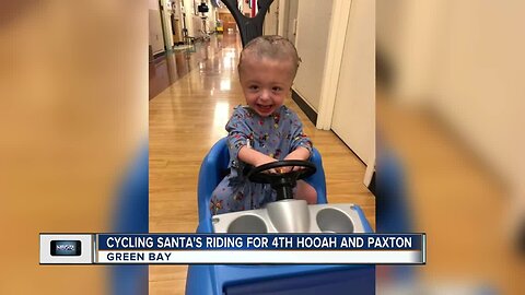 Cycling Santas collecting for 4th Hooah and Paxton