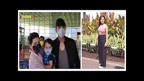 Spotted: Nushrat Bharucha & Shreyas Talpade with family at the Airport | SpotboyE