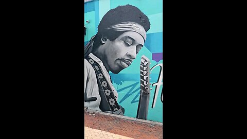 Painting of Jimi Hendrix in Medellin Colombia 🇨🇴