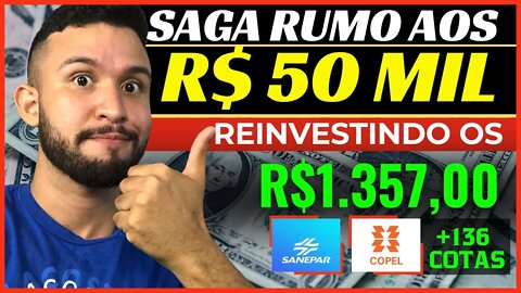 RUMO AOS R$50 MIL REAIS - Reinvesti 1.357 reais em FII’S e AÇÕES.