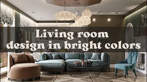 Living room design in bright colors / Room decorating ideas