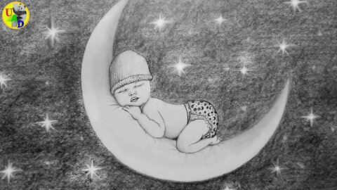 Sleeping Baby Pencil Drawing