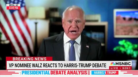 Tim Walz Thanks The ABC News Moderators For Attacking Trump And Supporting Kamala During The Debate