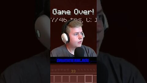 DrummerBlade's reaction when his hardcore world ends 😭😭 #drummerblade #letsplay #minecraft