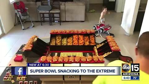 Valley man builds super bowl stadium out of snacks