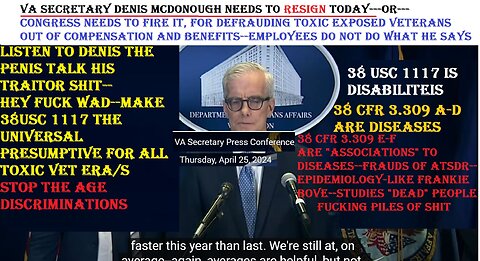 VA secretary Denis Mcdonough needs to RESIGN, be FIRED immediately - defrauding veteran benefits