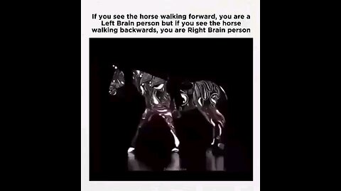 “If you see the horse walking forward, you are a LEFT BRAIN person