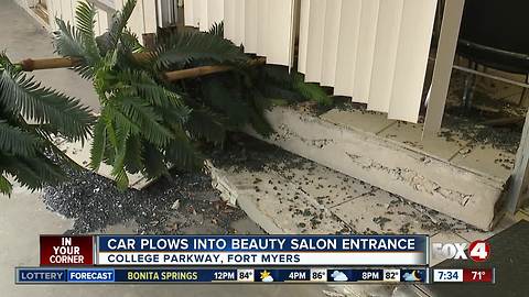 Car plows into beauty salon in Fort Myers